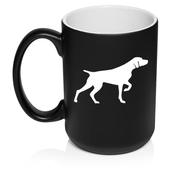German Shorthaired Pointer Ceramic Coffee Mug Tea Cup Gift for Her, Him, Women, Men, Wife, Husband, Mom, Dad, Boyfriend, Son, Friend, Cute, Birthday, Anniversary, Puppy, Dog Lover (15oz Matte Black)