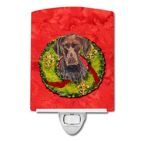 German Shorthaired Pointer Christmas Wreath Ceramic Night Light