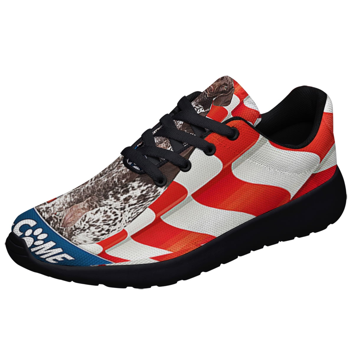 German Shorthaired Pointer Dog American flag Shoes Sneakers Black Size 6 Walmart