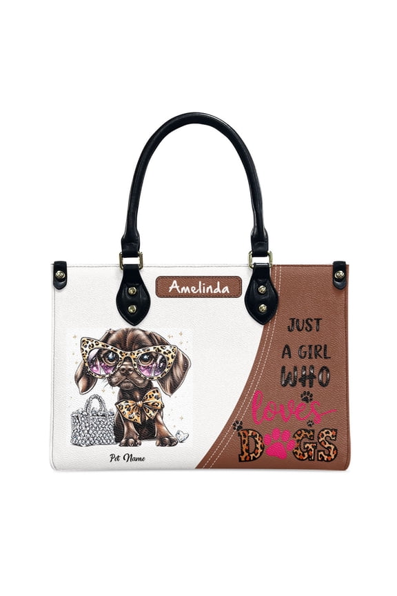 German Shorthaired Pointer Dog Bag, Personalized Leather Handbags For Women - Personalized Leather Purse with Name - Tote Bags for Mom Grandma - Custom Gifts Ideas for Her, Gift for Dog Lover