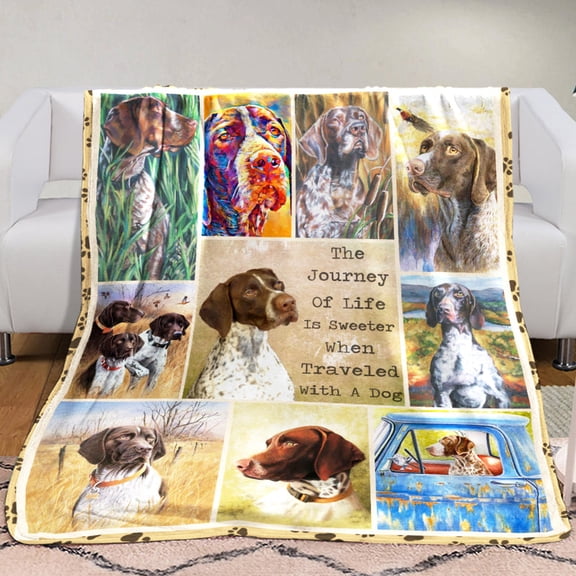German Shorthaired Pointer Dog Bird Hunter Fleece Blanket, 30x40in Fleece Blanket