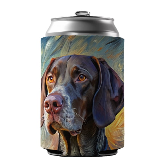 German Shorthaired Pointer Dog Expressionism Art Drink Beer Soda Insulated Sleeve Holder Can Cooler Hugger