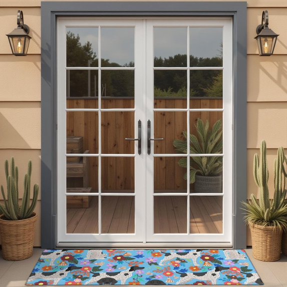 German Shorthaired Pointer Dog and Flower Door Rugs,Washable Non Slip Door Mats Indoor,Decorative Door Mats,Entry Mat Indoor for Entrance,Bedroom,Kitchen,Bathroom,16"x47"