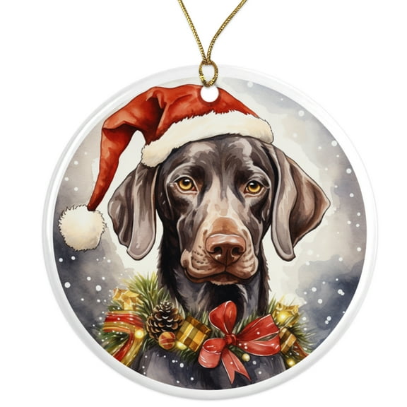German Shorthaired Pointer Dog Ornament - Pet Ornament for Christmas Tree - 3" Round Ceramic - Printed in USA - Puppy New Dog - Dog Mom - Dog Dad - Pet Owner - Xmas Decoration DOG0106