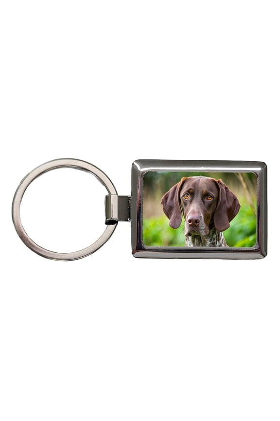 German Shorthaired Pointer Dog Photo Metal Rectangle Keychain