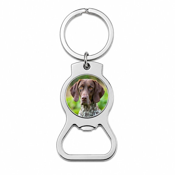 German Shorthaired Pointer Dog Photo Portable Bottle Opener Metal Keychain