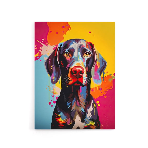 German Shorthaired Pointer Dog Portrait Canvas Wall Art Print 12X16"