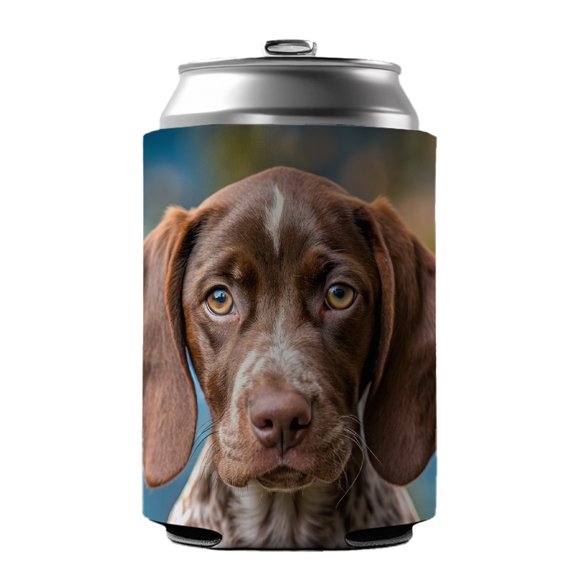German Shorthaired Pointer Dog Puppy Photo Drink Beer Soda Insulated Sleeve Holder Can Cooler Hugger