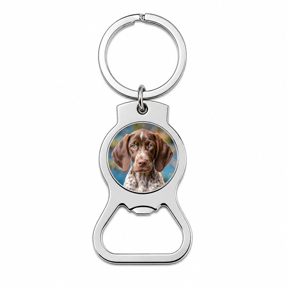 German Shorthaired Pointer Dog Puppy Photo Portable Bottle Opener Metal Keychain