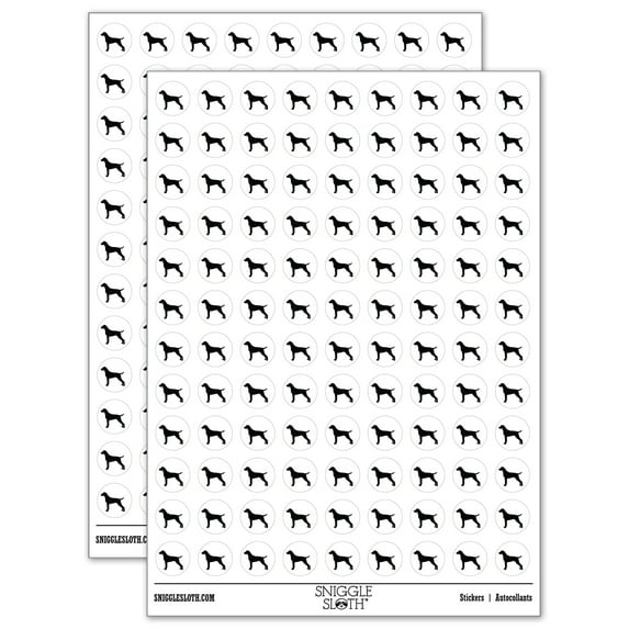 German Shorthaired Pointer Dog Solid 200+ Round Stickers - White - Gloss Finish - 0.50" Size