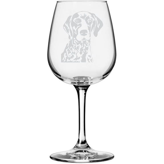 German Shorthaired Pointer Dog Themed Etched All Purpose 12.75oz Libbey Wine Glass