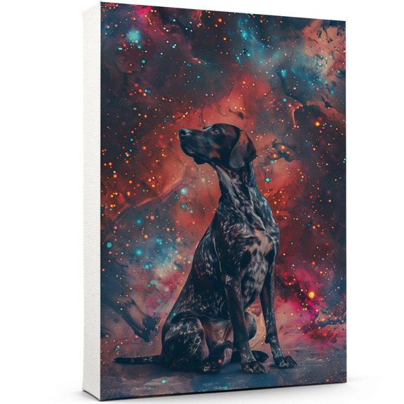 German Shorthaired Pointer Dog Wall Art, Dog with Space Starry Night : Pet Puppy Posters for Bedroom 8"x12" Funny Bathroom Wall Art Decor for dog lovers