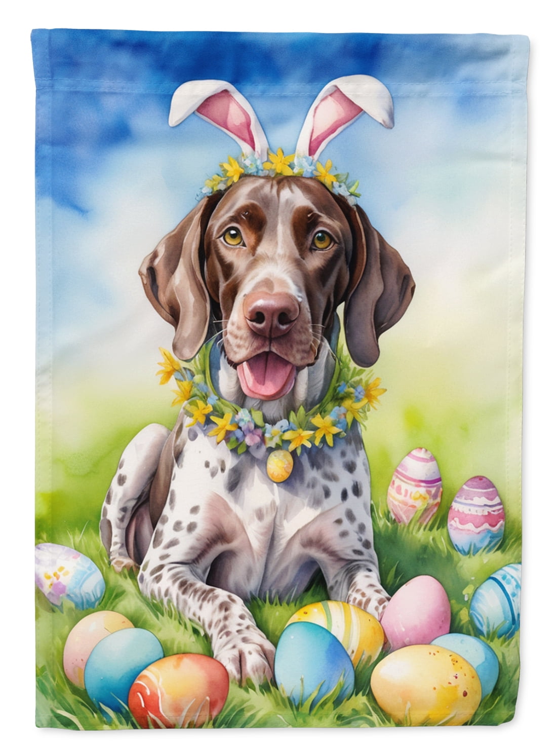 German Shorthaired Pointer Easter Egg Hunt Garden Flag 11.25 in x 15.5 in