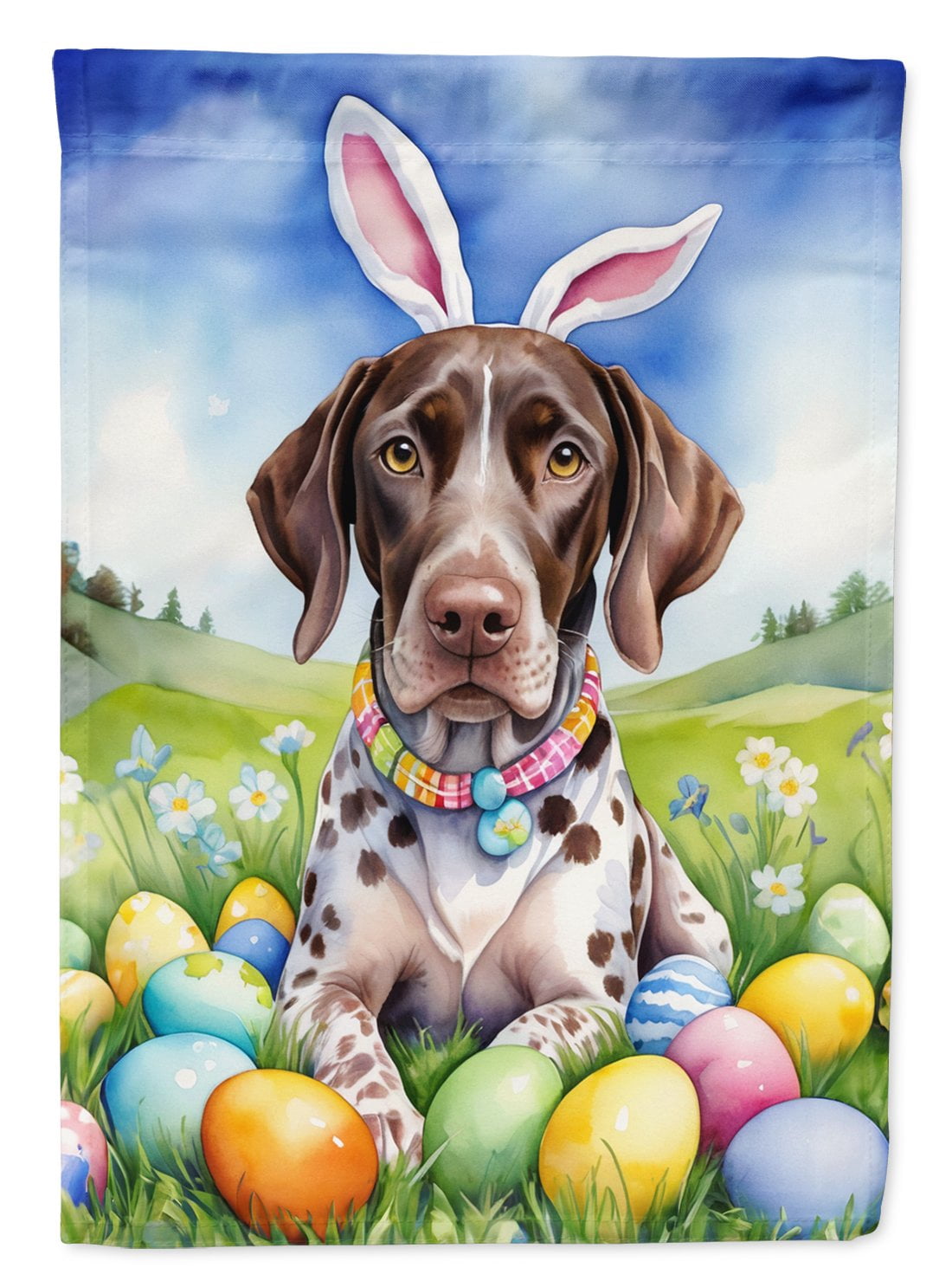 German Shorthaired Pointer Easter Egg Hunt Garden Flag 11.25 in x 15.5 in