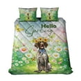 thumbnail image 1 of German Shorthaired Pointer Hello Spring Time Flower Floral Nature Quilt Bedding Set GSP Lover Dog Gift 1 Blanket Bed Cover 2 Pillowcases - 02031, 1 of 5