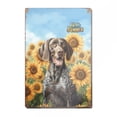 thumbnail image 1 of German Shorthaired Pointer Hello Summer Sunshine Sunflowers Spring Retro Vintage Vertical Metal Aluminum Sign GSP Lover Dog Gift Wall Art Home Decor - 00008, 1 of 5