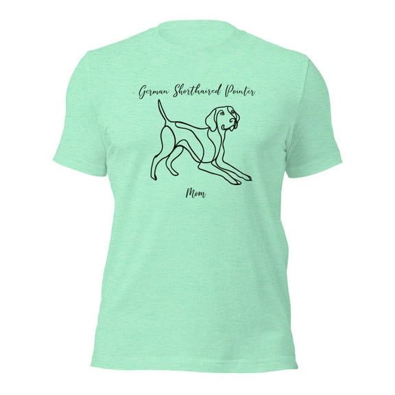 German Shorthaired Pointer Mom T-Shirt, Dog Lover Tee Gift (Heather Mint, 2XL)