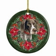 thumbnail image 1 of German Shorthaired Pointer Poinsetta Wreath Ceramic Ornament 2.8 in x 2.8 in, 1 of 3