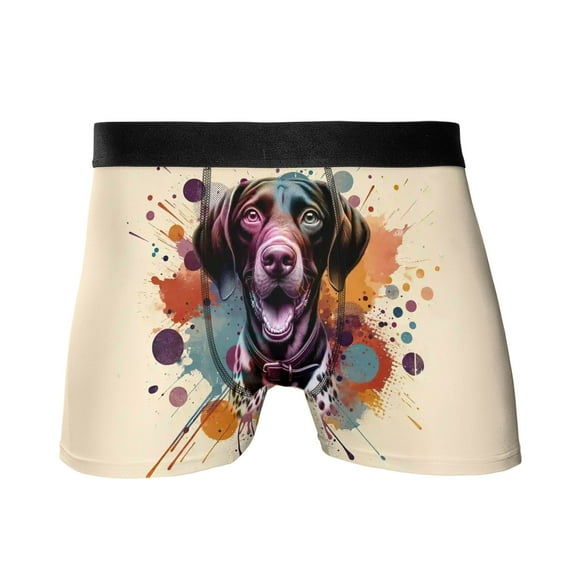 German Shorthaired Pointer Portrait Watercolor Vintage Retro Styles All Over Print Boxer Briefs Underwear for Men Dad GSP Lover Dog Gift - 00001