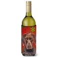 thumbnail image 1 of German Shorthaired Pointer Red  Snowflakes Holiday Christmas Wine Bottle Hugger, 1 of 1