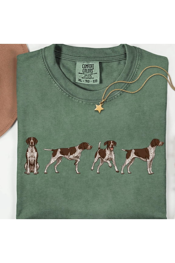 German Shorthaired Pointer Shirt, GSP Dog Graphic Tee, German Pointer Lover Shirt, Hunting Dog Breed T-Shirt, Sporting Dog Owner Gift, Dog Mom Dog Dad Gift, Soft Cotton Unisex Casual Tee