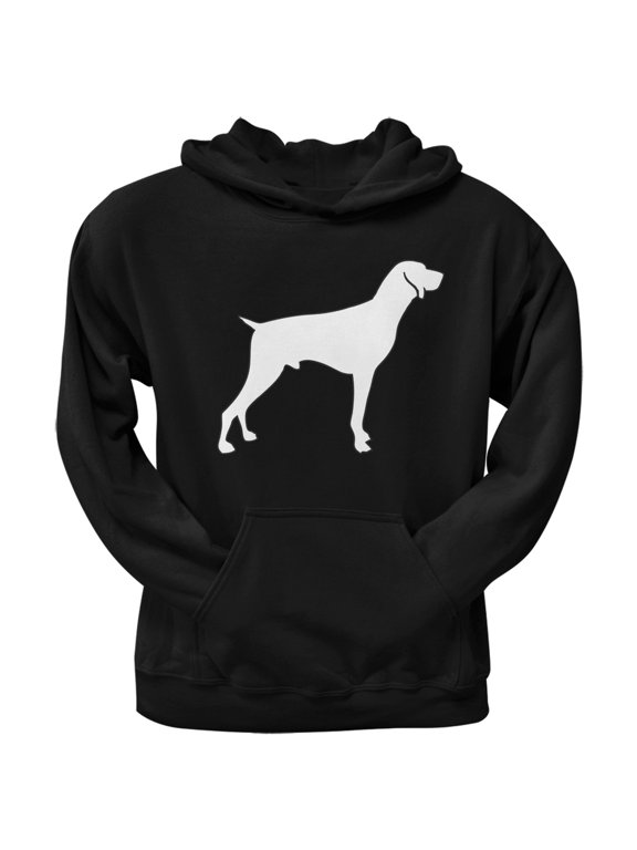 German Shorthaired Pointer Silhouette Black Adult Hoodie