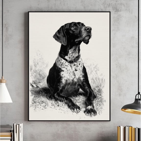 German Shorthaired Pointer Sketch Wall Art Gsp Sketch Poster Dog Owner Gift Dog Drawing Artwork Countryside Print Farmhouse Decor