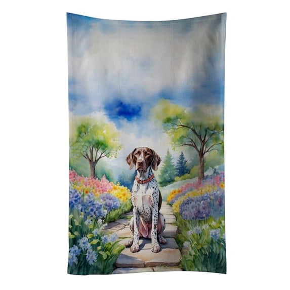 German Shorthaired Pointer Spring Path Kitchen Towel