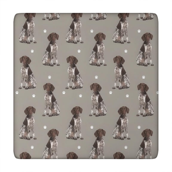 German Shorthaired Pointer Square Fitted Tablecloth with Elastic Edge,Square Table Cover,Washable Elastic Table Cover for Home Kitchen Party Decor 34"x34"