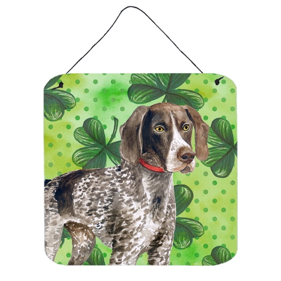 German Shorthaired Pointer St Patricks Wall or Door Hanging Prints Green