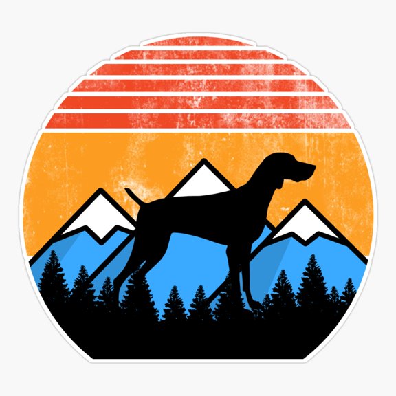 German Shorthaired Pointer Sunset Mountain Dog Sticker