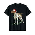 thumbnail image 1 of German Shorthaired Pointer Tangled In Christmas Light Tshirt T-Shirt Black Tee, 1 of 5