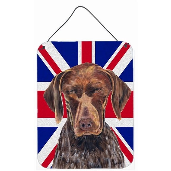 German Shorthaired Pointer With English Union Jack British Flag Aluminium Metal Wall Or Door Hanging Prints