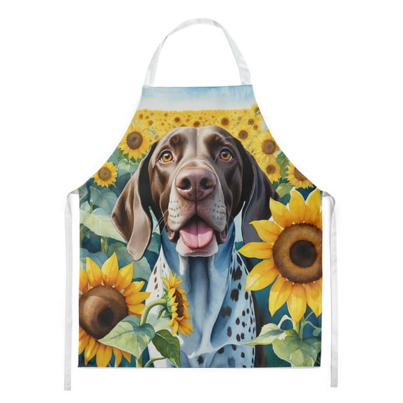 German Shorthaired Pointer in Sunflowers Apron 27 in x 30 in