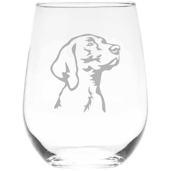 C&M Personal Gifts 17 oz German Shorthaired Pointer Dog Lover Gift Stemless Wine Glass