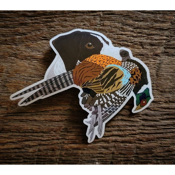German Shorthaired Pointer with Pheasant Sticker Decal