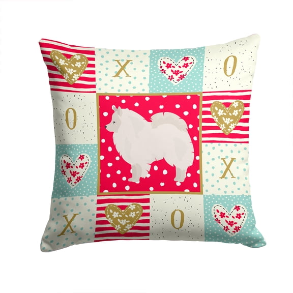 German Spitz 1 Love Fabric Decorative Pillow Red