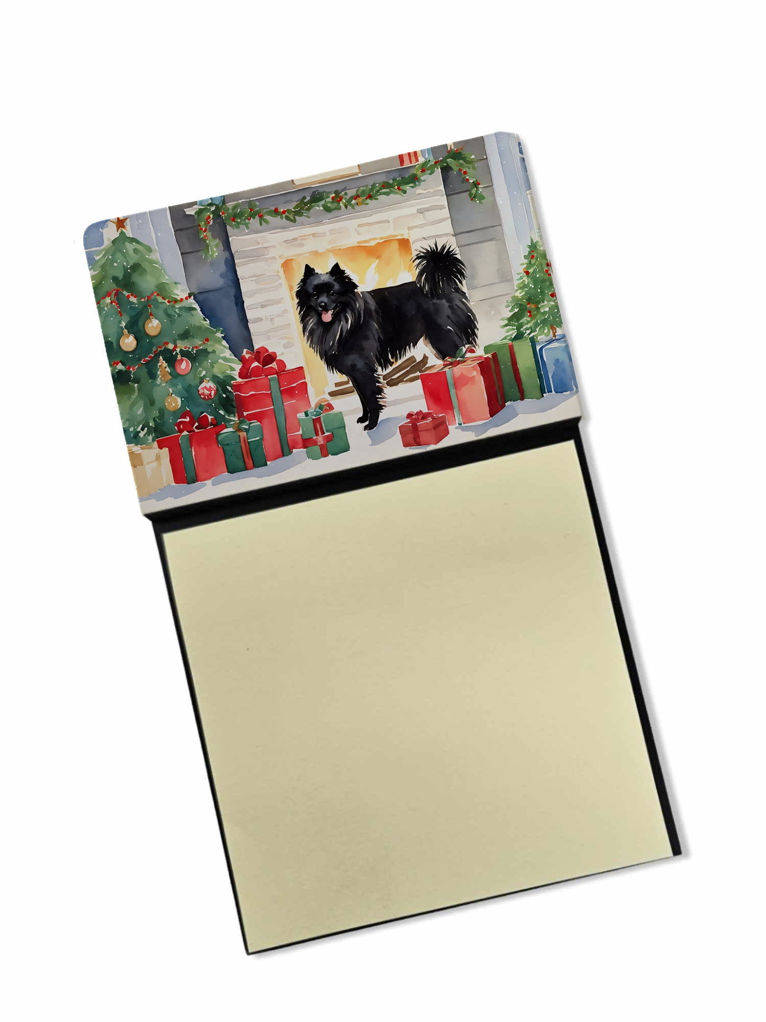 German Spitz Cozy Christmas Sticky Note Holder 3.25 in x 5.25 in