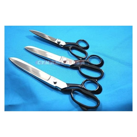 German Stainless Steel Scissors Set - Heavy Duty Upholstery, Fabric, Carpet Shears 8" 10" 12" - Tailor Dressmaking Cutting Tools