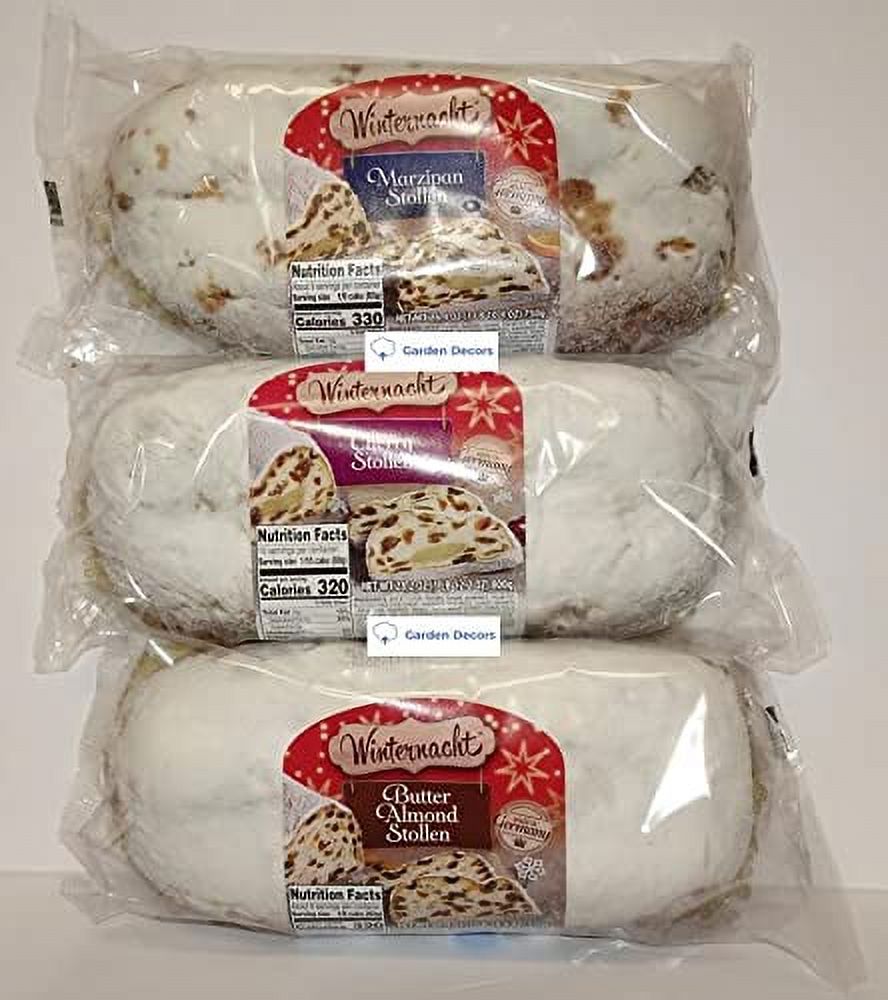 German Stollen 3 Flavors Marzipan, Butter Almond, Cherry 26.4oz 750g