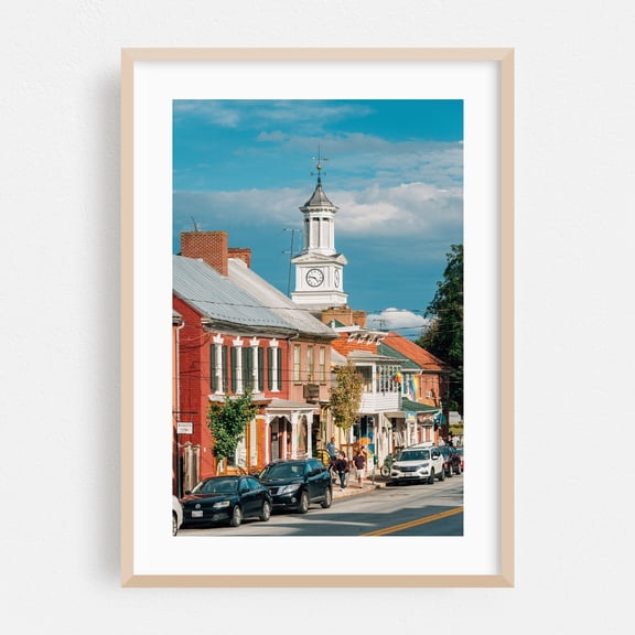 German Street 02 - Shepherdstown West Virginia Photography Street Photography Architecture Cityscape Vintage Rural Oak Framed Wall Art Print 5 x 7 inches