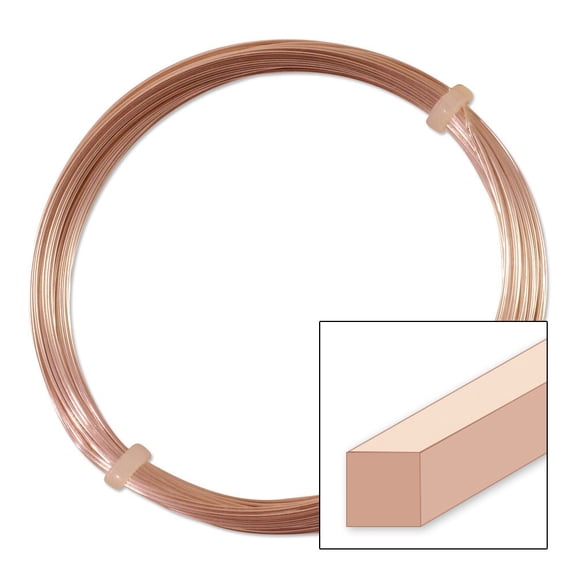 German Style Rose Gold Color Square Wire 20 Gauge