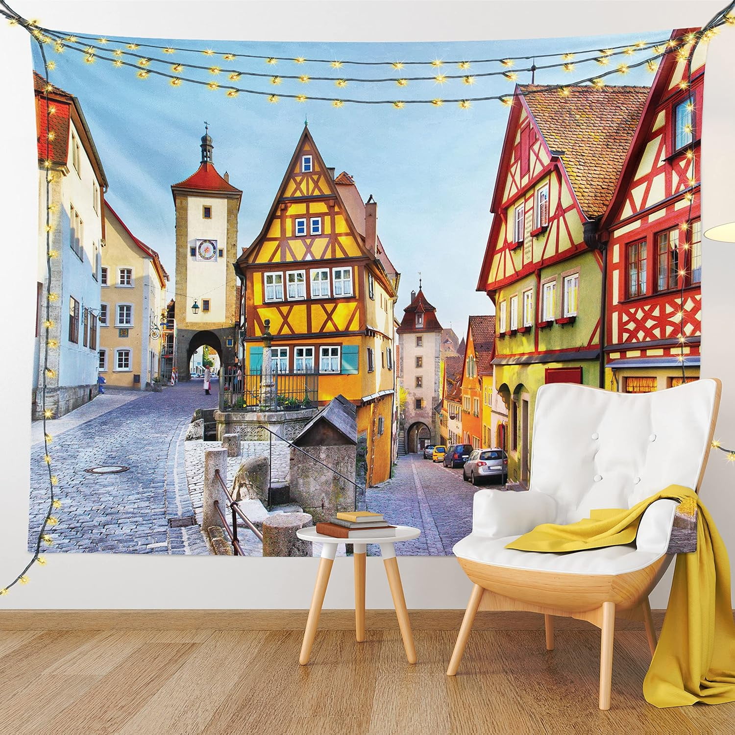 German Tapestry, Rothenburg Ob Der Tauber Bavaria Germany Famous Street 
