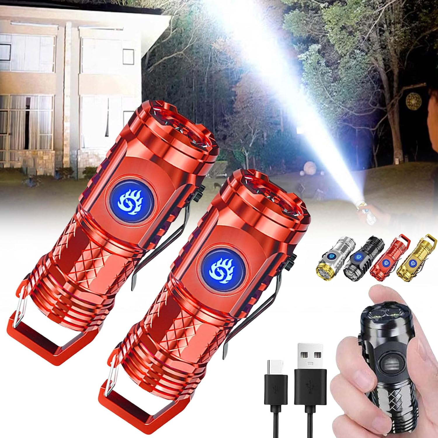 ETENWOLF L1 Rechargeable Mini Flashlight For Kids - 6 Light Modes, 1500mAh, Adjustable Brightness, With Fun Stickers - View #12