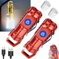 thumbnail image 1 of German Three-Eyed Monster Mini Flashlight Thumb Flashlight, Mini Flash Super Power Flashlight, Multi-Functional Mini Pen Clip Flashlight Light Steel High Lumen Rechargeable Waterproof (Red), 1 of 13