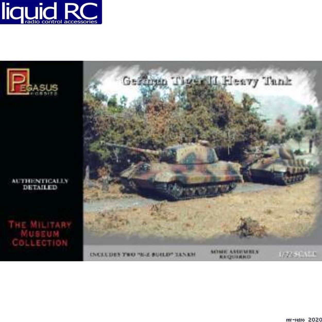 German Tiger II Battle Tank 1/72 Scale Plastic Model Kit Pegasus Hobbies