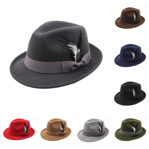 German Traditional Fedora Hat with Feather for Festival Parties and Outdoor Events