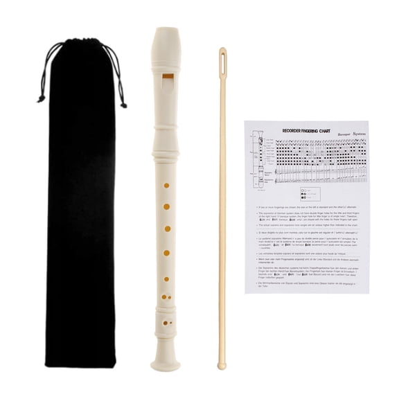 German Treble Flute Soprano Recorder Instrument C Key 6 Hole 8 Hole ABS Clarinet with Cleaning Rod and Carry Bag