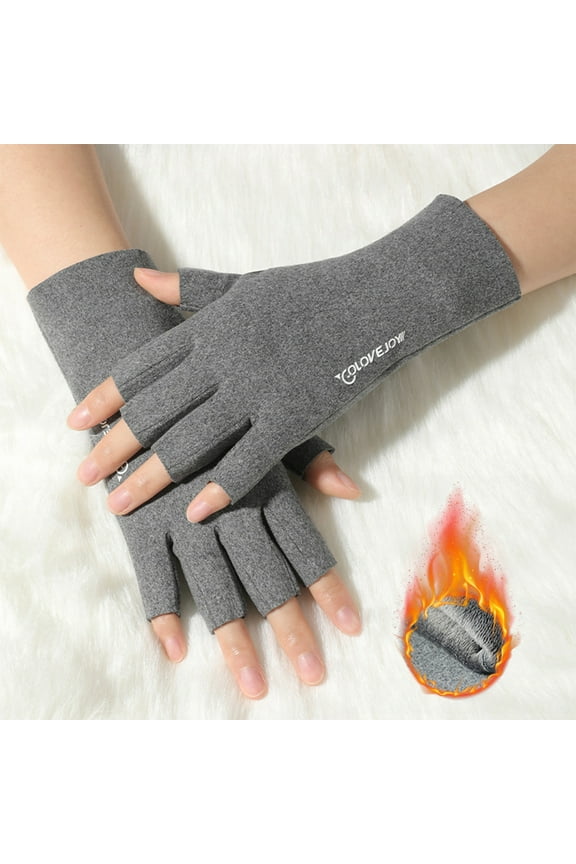 German Velvet Touchscreen Gloves for Women, Winter Warm Half Finger Gloves for Cold Protection, Christmas Stocking Stuffer Gift, Soft Indoor Arrangement for Holiday Party Favor and Family Akmoler