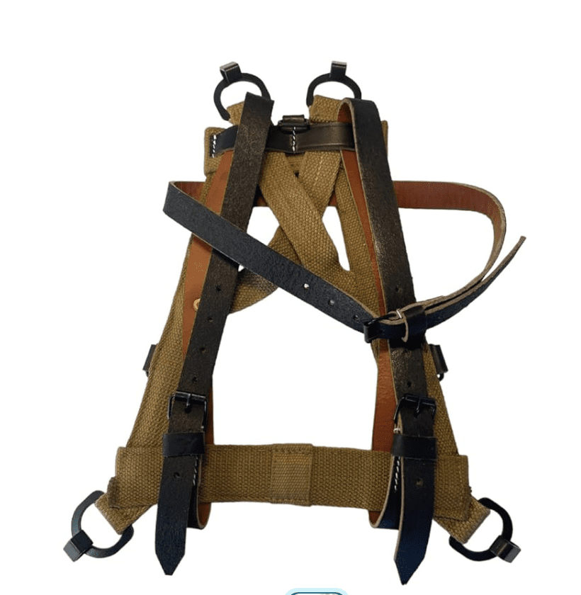 WW2 German M31 A-Frame Assault Pack - Canvas & Leather Combat Backpack Replica